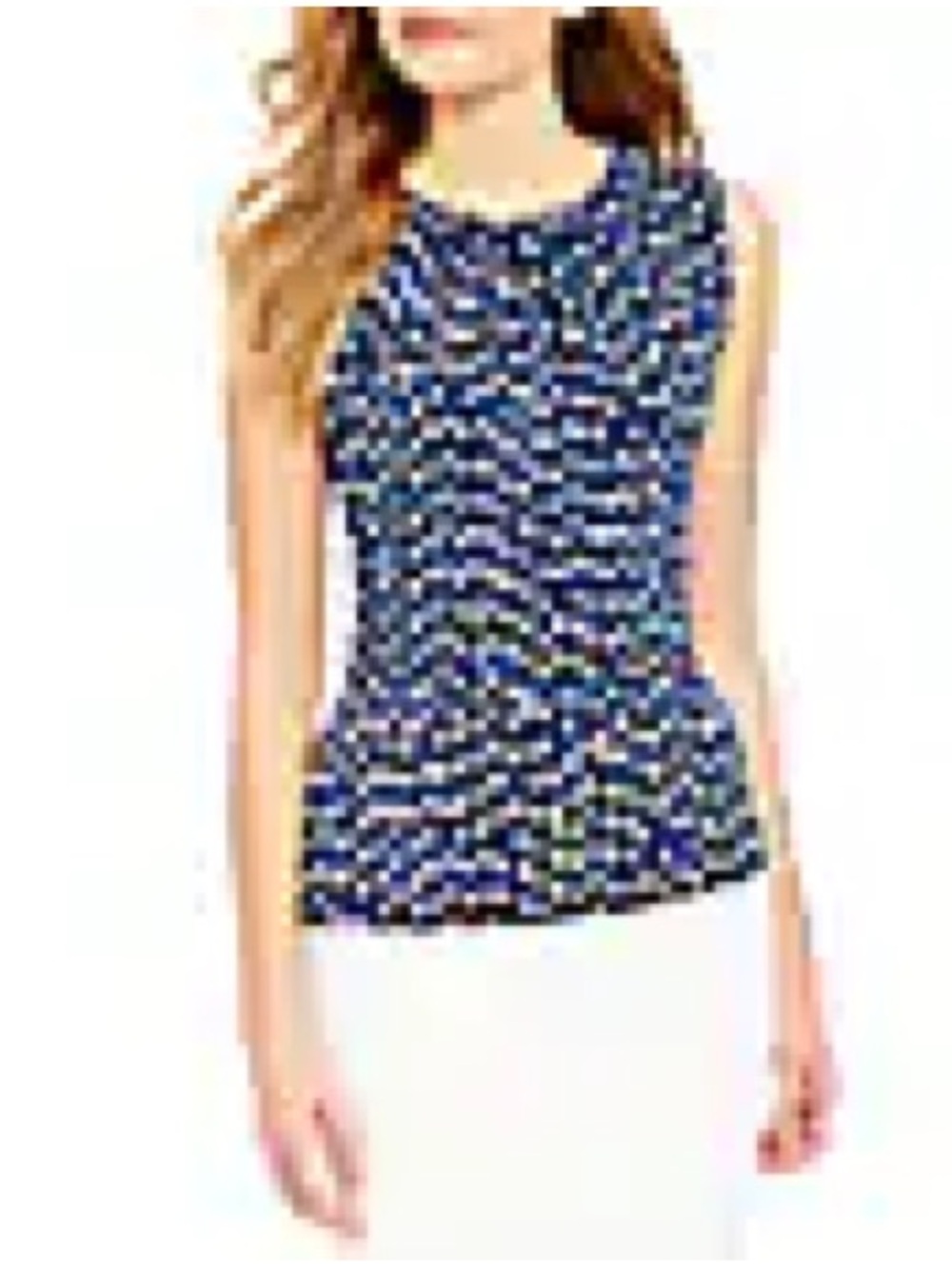 Calvin Klein CK Women’s Pleat neck Shell Sleeveless Top Blouse Large L